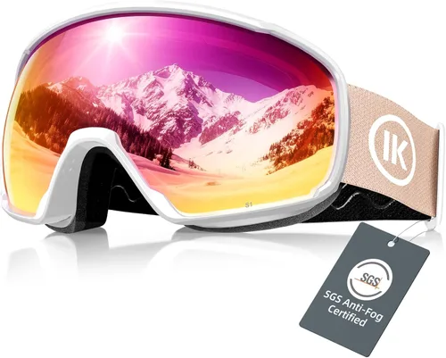 Vista 14 de Innerking OTG - Gafas de esquí aprobadas por SGS, para usar sobre gafas de nieve, snowboard, invierno, antivaho para adultos, jóvenes, hombres