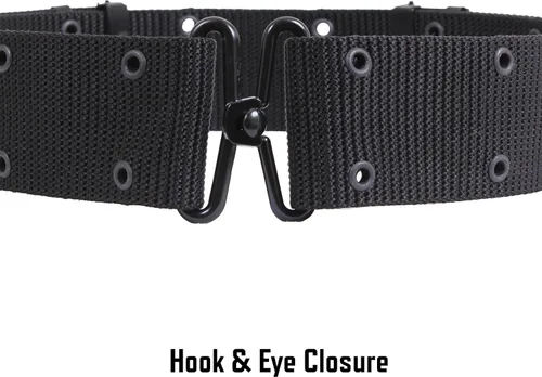 Vista 4 de Rothco Cinturón utilitario con hebillas de metal - Cinturones de servicio uniformes ajustables, Negro, Talla única