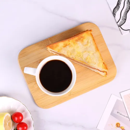 Vista 4 de Juego de tablas de cortar de bambú para cocina,Tablas de cortar pequeñas con soporte,Tablas de servir para sándwich queso comida desayuno