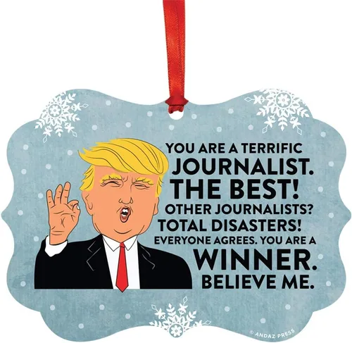Vista 103 de Andaz Press Presidente Donald Trump Fancy Frame Recuerdo Adorno de Navidad Regalo de broma Ejecutivo de Cuenta, 1 paquete, Divertidas Ideas