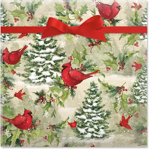 Vista 12 de Papel de regalo de Navidad enrollado actual, madera de Navidad
