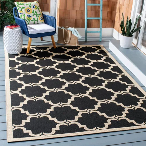 Vista 28 de SAFAVIEH Alfombra lavable al aire libre Courtyard Collection - 9 x 12 pies, beige y terracota, no desprende pelusa y fácil limpieza, ideal