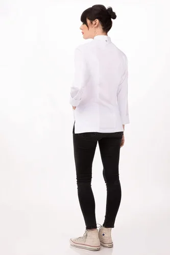 Vista 8 de Chef Works Marrakesh V-Series - Abrigo de chef para mujer