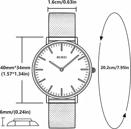 Vista 3 de BUREI Womens Minimalist Watch Analog Quartz Waterproof Watches for Women, Mothers Day Gifts for Mom