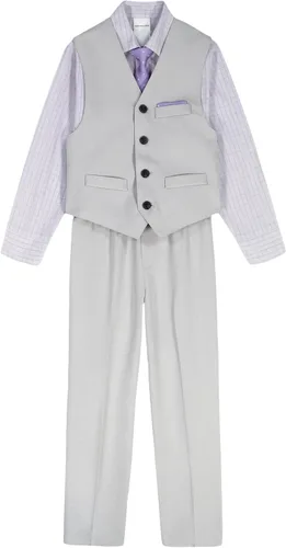 Vista 10 de Van Heusen Conjunto de traje formal de 4 piezas para niños, chaleco, pantalones, camisa de vestir con cuello y corbata