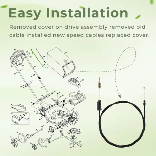 Vista 3 de 946-05209B Cable de control de velocidad compatible con cortacésped Cub Cadet Z SC IP HW HW EQ EQ E 500 300 y MTD 12ABB22J799, repuesto de cable