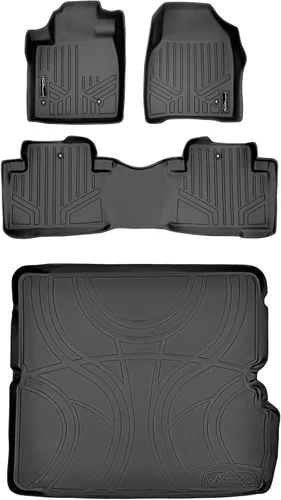 Vista 36 de SMARTLINER Juego de alfombrillas de piso de ajuste personalizado de 3 filas para Honda Pilot 2009-2015