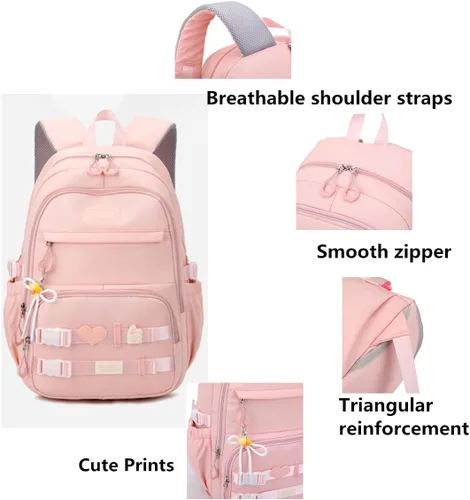 Vista 3 de Mochila con ruedas para niñas, mochila escolar con ruedas, 2 Ruedas-azul, Moderno
