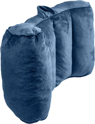 Vista 3 de M.B. Leaf Soporte de espalda Lectura Sentarse Almohada de descanso en cama Espuma viscoelástica triturada (azul, grande)
