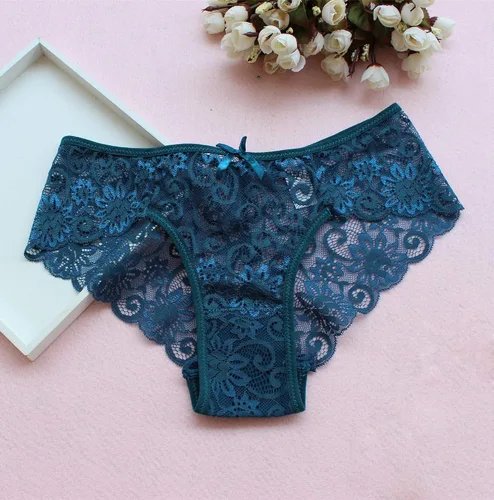 Vista 2 de Bragas de encaje para mujer, sin costuras, ropa interior de encaje, paquete de 5