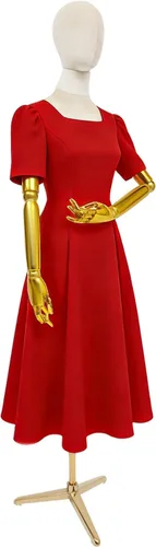 Vista 7 de Vestido de maniquí femenino con forma de torso, cuerpo de maniquí de costura ajustable de 63 a 81 pulgadas con soporte de metal y cabeza