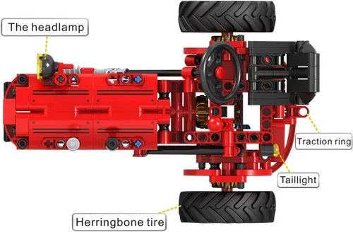 Vista 8 de Juego de bloques de construcción clásicos de tractor de granja 1/12, diversión sin fin para niños con una colección de juguetes de tractor