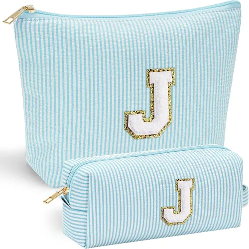 Vista 186 de YOOLIFE Regalos del Día de la Madre para Mujeres, Bolsa de Maquillaje con Iniciales, Bolsa de Maquillaje para Viaje, Bolsa de Maquillaje Negro