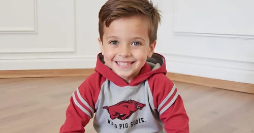 Vista 2 de Wes and Willy - Sudadera con capucha de manga larga para niños de universidad con rayas