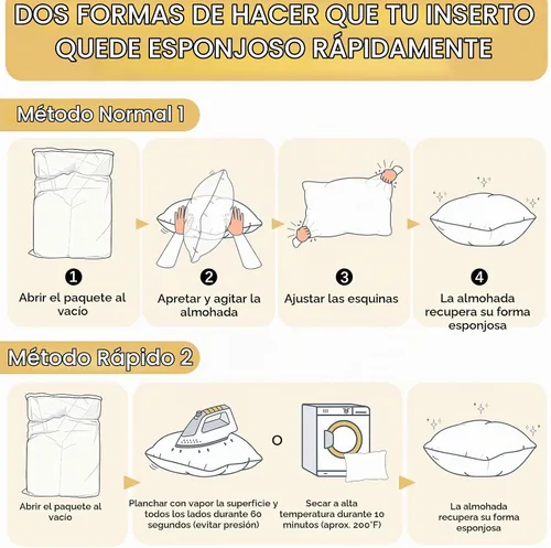 Vista 3 de OKBA - Juego de rellenos para almohadas de 2 unidades, con funda 100% algodón, para cama y sofá - Almohadas decorativas para hotel en interiores