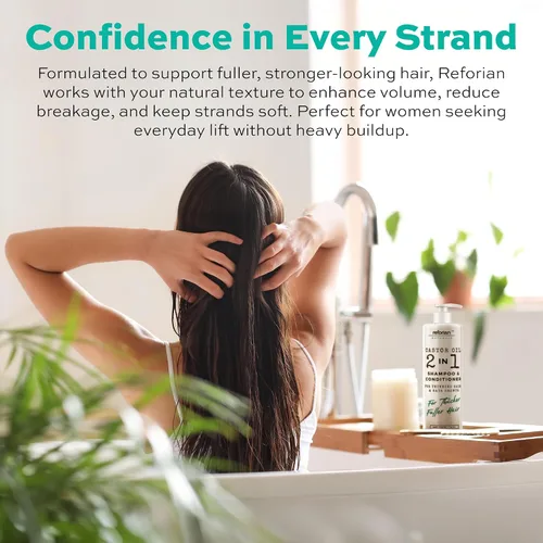 Vista 5 de Champú y acondicionador de aceite de ricino para el crecimiento y la fuerza del cabello, juego de champú y acondicionador 2 en 1 para hombres