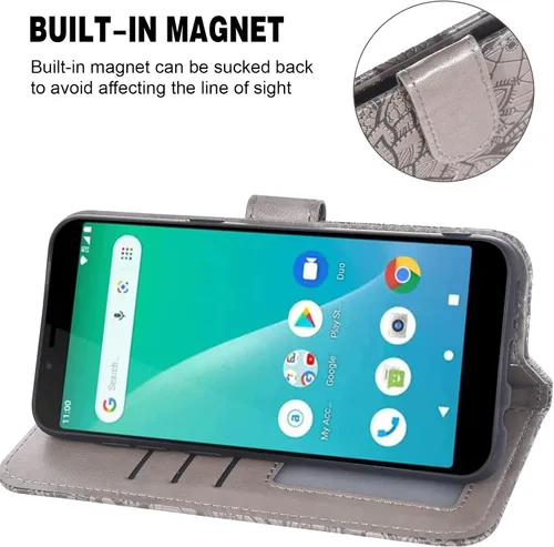 Vista 3 de Asuwish Funda de teléfono para SCHOK Volt SV55 SV55216 con protector de pantalla de vidrio templado y cubierta de cartera de encaje, soporte