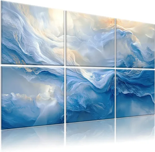 Vista 25 de Paneles acústicos decorativos, paquete de 8 paneles de arte de pared grandes absorbentes de sonido de 48 x 32 pulgadas, paneles de espuma