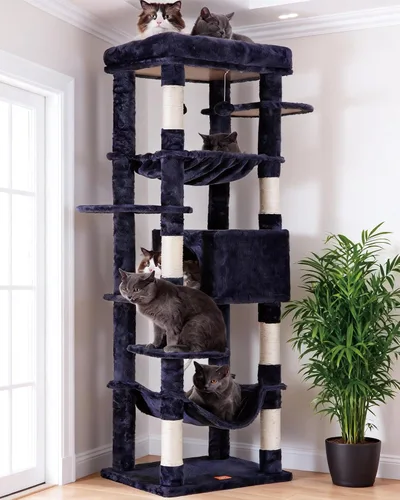 Vista 14 de Heybly Árbol para Gatos para Gatos Grandes de 20 libras de Servicio Pesado, Torre para Gatos XXL de 60 pulgadas para Gatos de Interior, Condominio