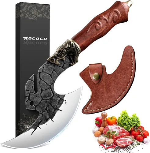 Vista 10 de ROCOCO Cuchillo de cuchillo vikingo para cumpleaños, diseño de hacha