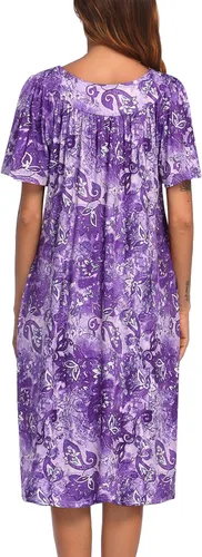 Vista 5 de Ekouaer Vestido de casa con bolsillos para mujer