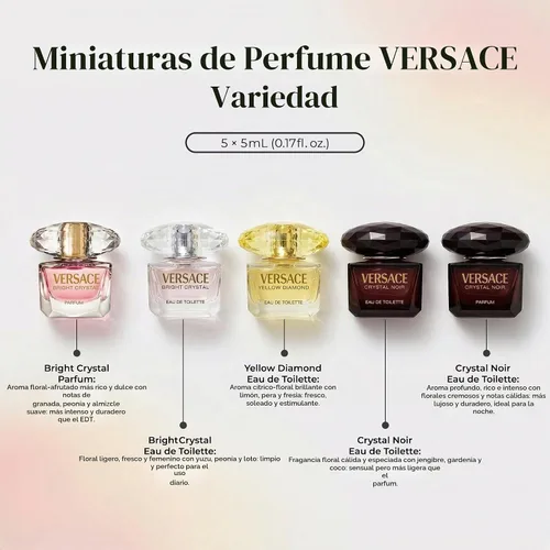 Vista 2 de Versace Set de regalo de mini perfume para mujer, 5 piezas, 0.17 onzas