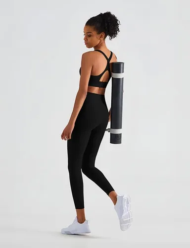 Vista 2 de Paquete de 3 leggings para mujer, de cintura alta, no se transparentan, con control de abdomen, pantalones de yoga suaves para mujer, leggings