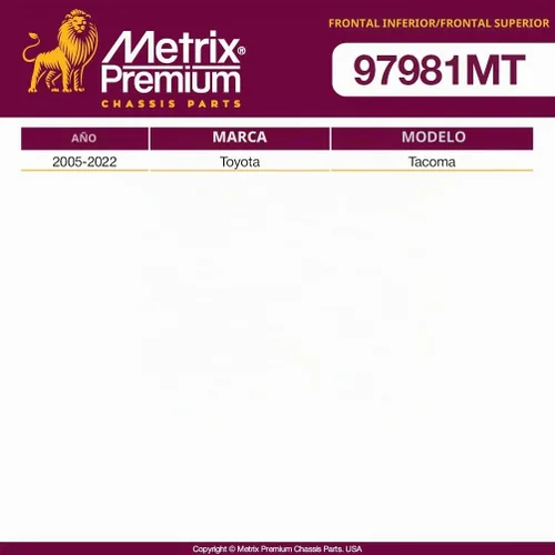 Vista 2 de Metrix Premium Chassis Parts Kit de rótula para Toyota Tacoma 2005-2022