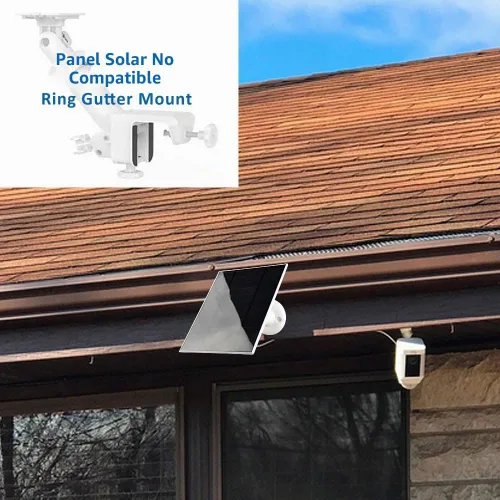 Vista 6 de Panel solar de 4 W para cámaras de exterior de anillo, 1 paquete de panel solar compatible con todas las nuevas baterías de cámara para exteriores
