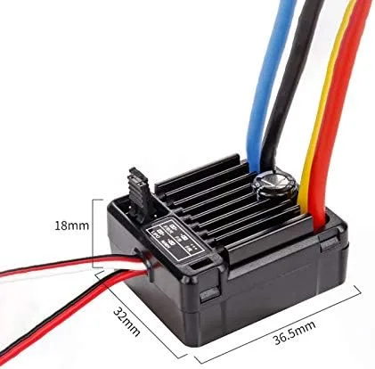 Vista 2 de Controlador electrónico de velocidad para coche RC 1/10 impermeable cepillado ESC 1060 60A WP-1060-RTR