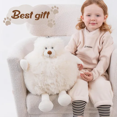 Vista 6 de Peluche de oso polar con peso, oso polar de felpa blanca, animal de peluche con peso, regalo para adultos y niños en cumpleaños o Navidad