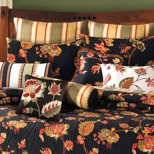 Vista 2 de C&F Home Kingston - Colcha tamaño matrimonial/queen, 100% algodón, ligero, lavable a máquina, reversible, tamaño matrimonial/queen, negro