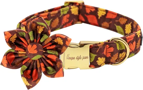 Vista 26 de Unique style paws - Collar de otoño para perros con lazo, collar para cachorros, regalo para mascotas, collar ajustable para perro, collares