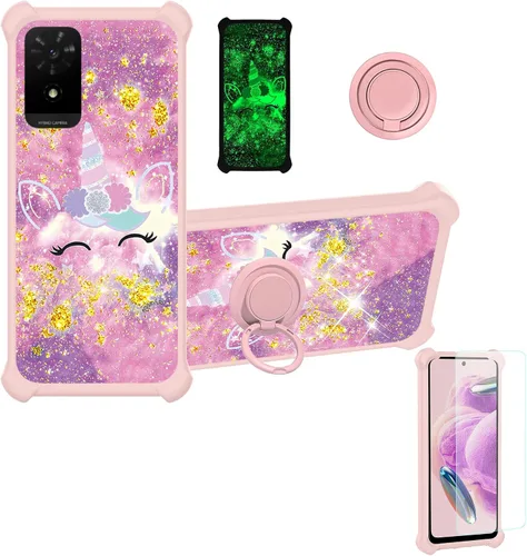 Vista 154 de jioeuinly JSF-DJS - Funda compatible con Nothing Phone 2a con protector de pantalla de vidrio templado, policarbonato duro + silicona suave, soporte