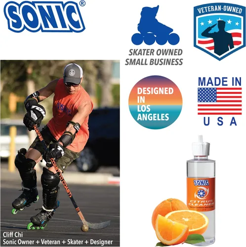Vista 9 de SONIC Citrus - Limpiador de rodamientos de patines, limpia patines en línea, patines y rodamientos de patineta, respetuoso con el medio ambiente, 8