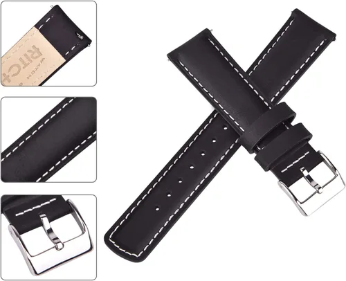 Vista 4 de Ritche - Correa de reloj de cuero de liberación rápida, 18, 19, 20, 21, 22, 23 y 24mm