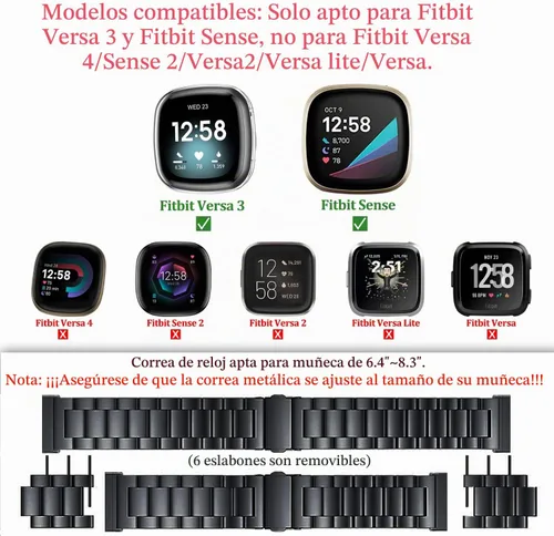 Vista 3 de ZPJPPLX para Fitbit Versa 4/Sense 2, Correa de Muñeca de Acero Inoxidable Sólido con Funda de Reloj, para Versa 3/Sense Correas de Repuesto de Metal