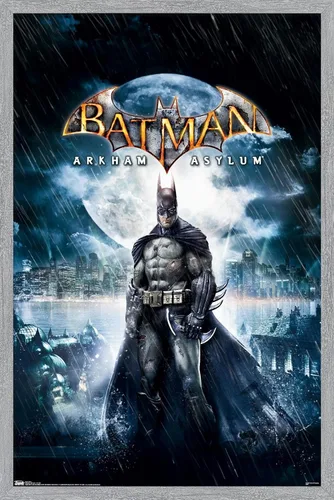 Vista 15 de Trends International DC Comics VIdeo Game - Arkham Asylum - Póster de pared de arte clave, 14.725 x 22.375 pulgadas, versión enmarcada de madera