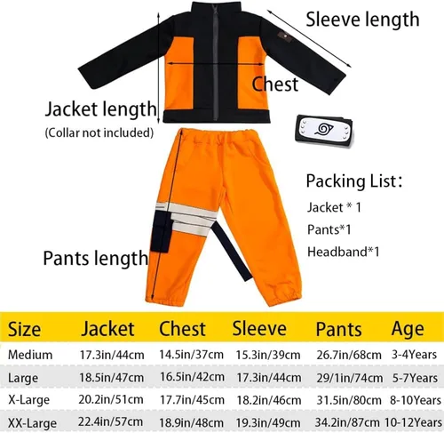 Vista 2 de HANERREAL Disfraz de anime para niños, Halloween, cosplay, chaquetas, pantalones, conjunto completo