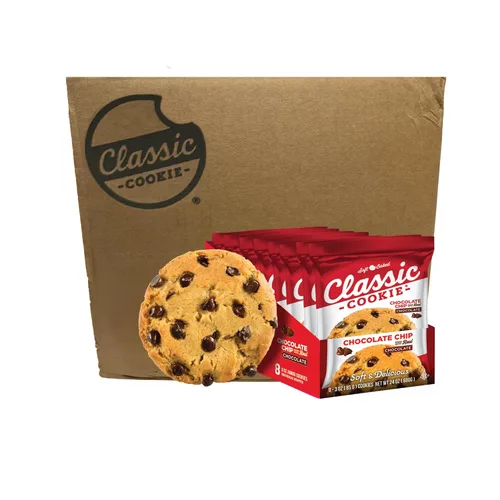 Vista 40 de Galletas de brownie Classic Cookie suavemente horneadas en forma redonda, 2 cajas, 16 galletas envueltas individualmente