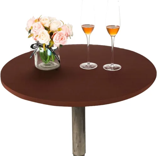 Vista 14 de JISEN Mantel redondo elástico de licra para cóctel ajustado, con tapa de mesa, 18-22 pulgadas, A-Negro
