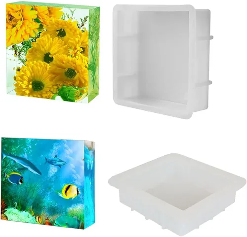 Vista 12 de Molde de resina hexagonal, moldes de silicona hexagonal profunda para resina, moldes de resina epoxi geométrica para preservación de flores, boda