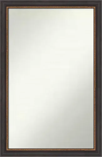Vista 138 de Amanti Art Espejo de baño negro para sobre el fregadero, 23 x 23 pulgadas, espejo cuadrado negro Ashton, marco de madera tradicional mediano, se
