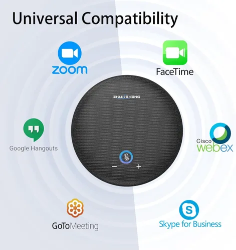 Vista 6 de Altavoz y micrófono para conferencias, altavoz USB con 10 micrófonos, recogida de 360° y reducción de ruido, micrófono omnidireccional portátil