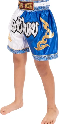 Vista 4 de MUAY NATION Muay Thai - Pantalones cortos para niños (2 años a 12 años) para niñas y niños, para kickboxing y artes marciales mixtas