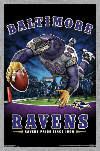 Vista 14 de Trends International NFL Baltimore Ravens - Póster de pared de End Zone 17, 14.725 x 22.375 pulgadas, versión enmarcada de madera de granero