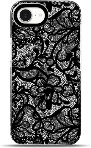 Vista 33 de NITITOP Funda para iPhone 13 Pro con flores de encaje transparente - Negro