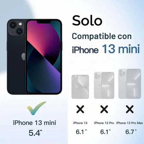 Vista 2 de JETech Funda magnética para iPhone 13 mini, color negro