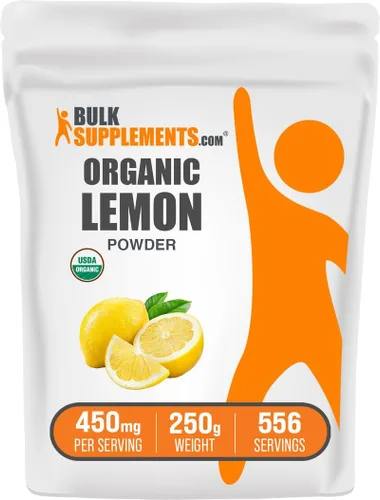 Vista 8 de BulkSupplements. com Polvo de limón orgánico – Fuente natural de vitamina C, fruta en polvo, sabor a limón – Sin gluten, 450 mg por porción, 17.64