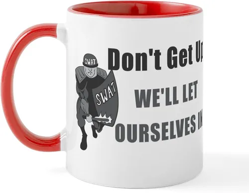 Vista 8 de CafePress SWAT Dont Get Up - Taza de café de cerámica de 11 oz (11.0 fl oz)